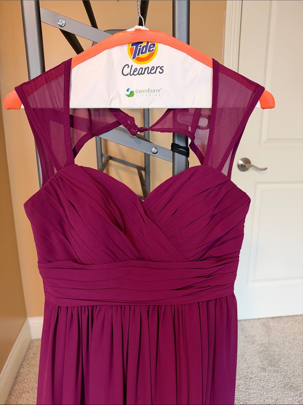 Bill Levkoff Magenta Chiffon Prom Dress